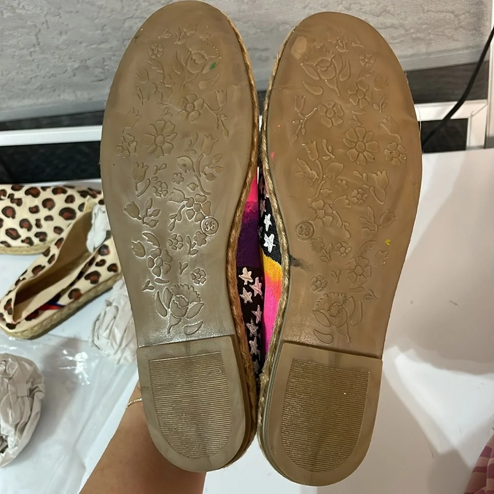 Colorful hand painted espadrille